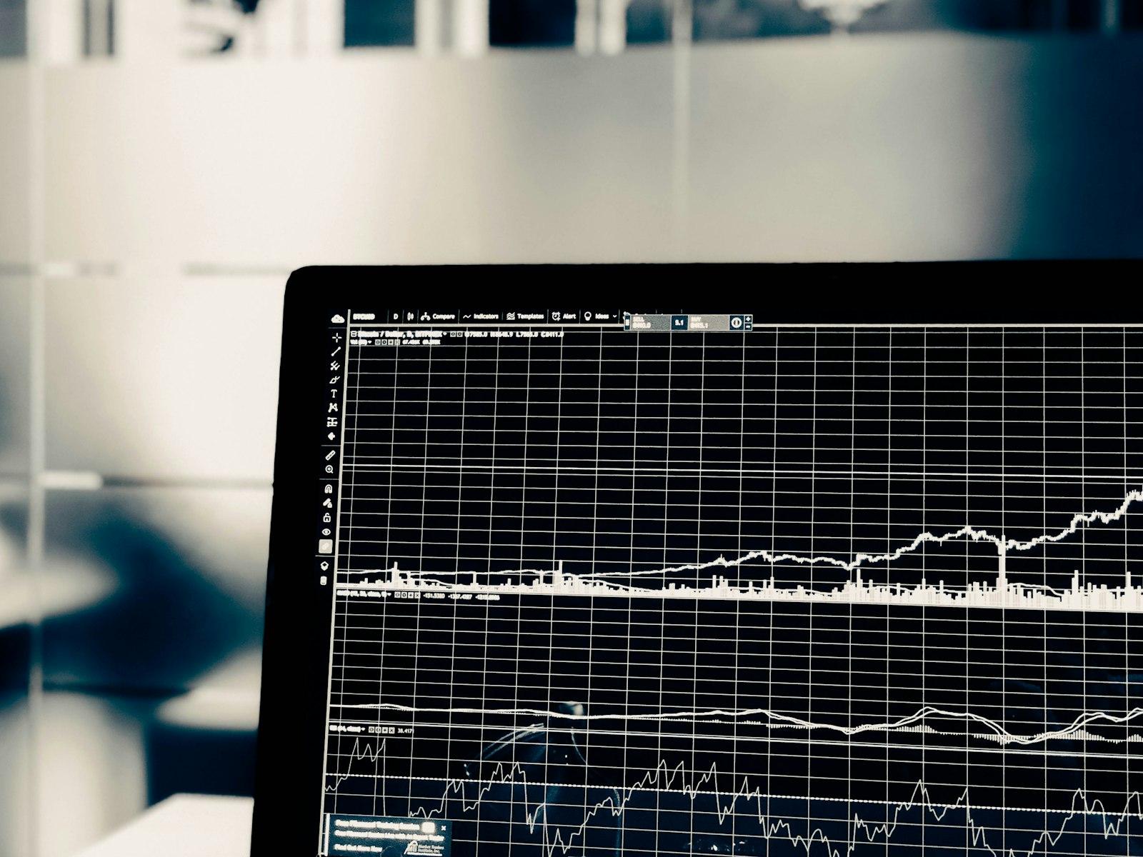 Data analytics charts displayed on a screen