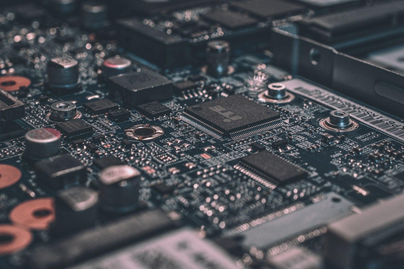 Close-up of an electronic circuit board